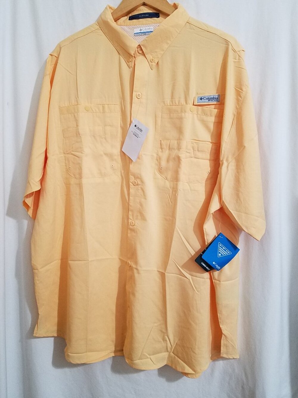 Columbia Men's Tamiami II Shirt XXL Cocoa Yellow NWT Fishing UPF